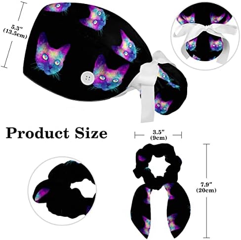 Капи За Чистење буфанти Со Копчиња Лента За Потење И Лента За Коса Хируршки Капачиња За Буфанти За Жени, Мачки И Кучиња Животно