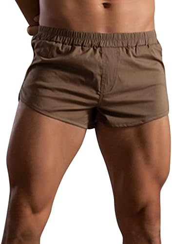 Менс летни панталони со цврста боја еластичен бенд лабав брз сув случајно спорт што работи директно игри долна облека мажи