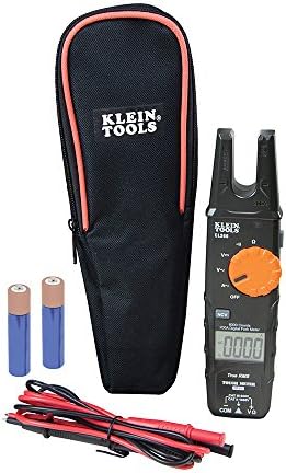 Klein Tools CL360 CL360 Електричен тестер, мерач на напон на отворена вилица не-контакт со технологија TRMS, со куќишта, тест-води и батерии