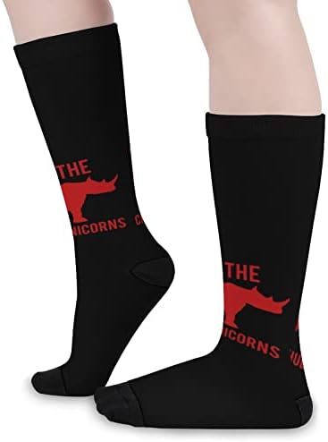 Зачувајте Ги Буцкастите Еднорози Печатени Чорапи Што Одговараат На Боја Атлетски Чорапи Високи Колена За Жени Мажи