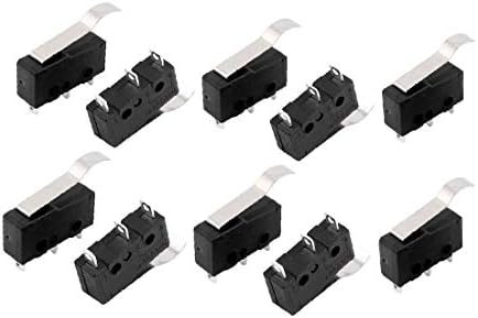 X - DREE 10PCS AC250/125V 5a 3 Терминали Моментално 22mm Рачка Микро Прекинувач Црна KW12-6(10PCS AC250 / 125-V 5A 3 Терминали Моментално