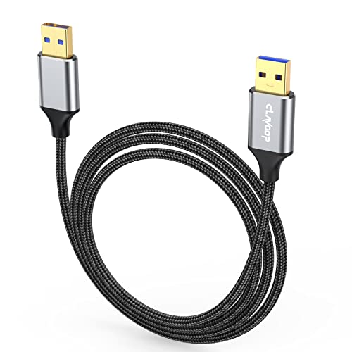 CLAVOOP USB ДО USB Кабел 6ft, Двострани USB 3.0 Тип Кабел Машки До Машки USB а ДО USB Плетенка Кабел За Пренос На Податоци Компатибилен Со Монитор КОМПЈУТЕР Лаптоп Хард Диск Куќишт