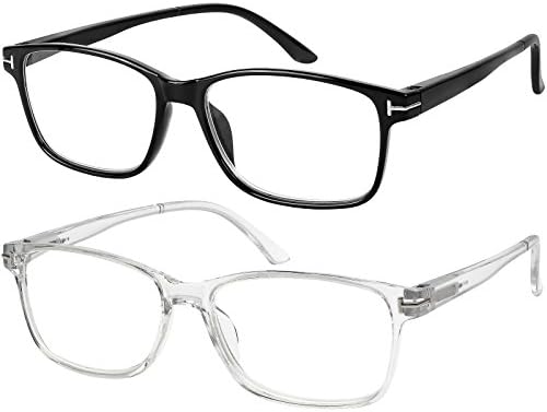 Компјутерски Очила 2 Пара Анти Отсјај Анти Рефлексија Класични Очила За Читање Квалитетни Очила За Удобност за Мажи и Жени +0
