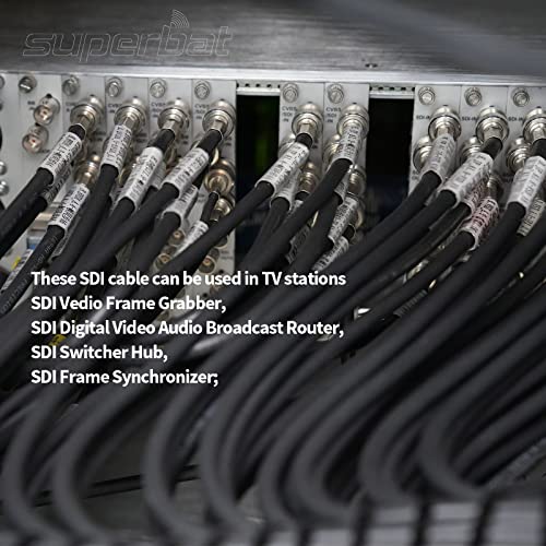 Супербат SDI кабел BNC кабел 3G/6G/12G 10FT/15FT/25FT/50FT/100FT, Поддржува HD-SDI/3G-SDI/4K Видео безбедносна камера CCTV системи,