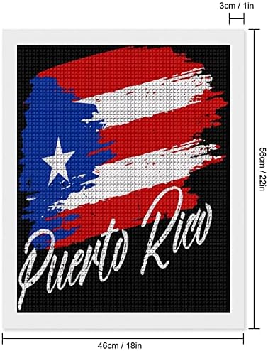 Порто Рикан знаме Дијамантски комплети за сликање целосна вежба 5Д слики уметност занает за домашен wallиден декор за возрасни DIY подарок 16 x20