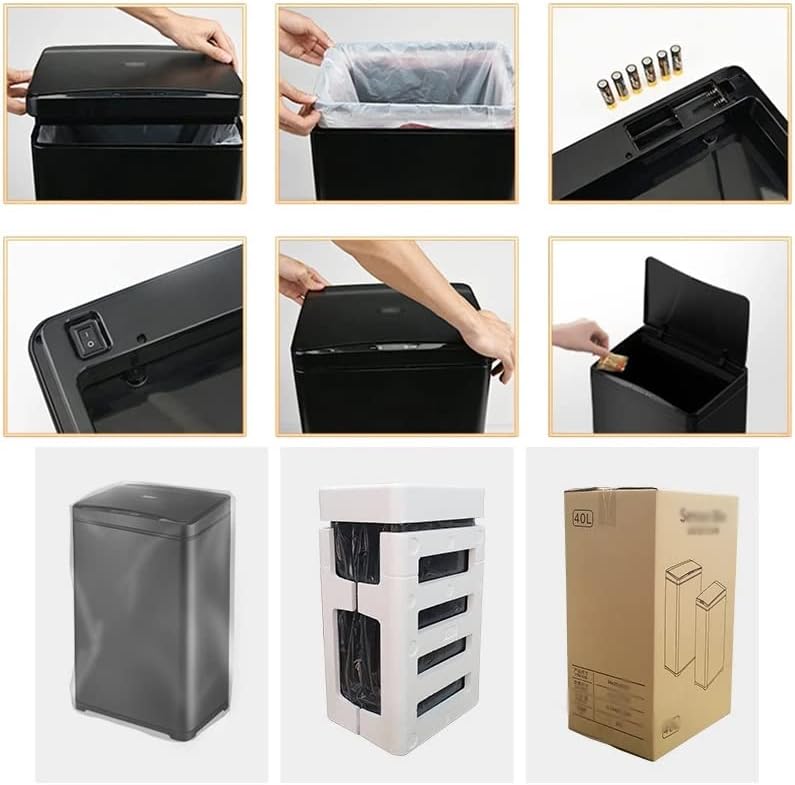 WODMB со голем капацитет паметен ѓубре може да не'рѓосувачки челик автоматски сензор за отпадоци за отпадоци за отпадоци од кујна за бања