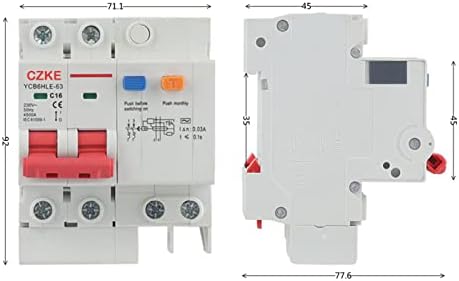 Bneguv YCB6Hle-63 2P 30MA RCBO MCB Главен прекинувач Преостаната струја на струјно коло со струја за заштита