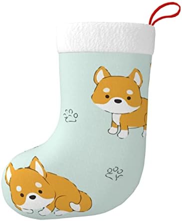 Божиќни чорапи за божиќни чорапи Шиба Ину Акита смешно двострано камин што виси чорапи