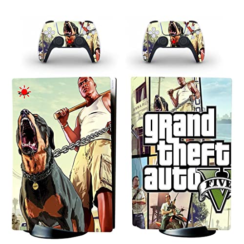 За PS5 Digital - Game Grand GTA Theft и Auto PS4 или PS5 налепница за кожа за PlayStation 4 или 5 конзола и контролори Декал Винил
