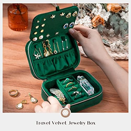 Проказа Пакет Кутија За Накит Со Големина На Патување Со Кадифена Кутија За Накит