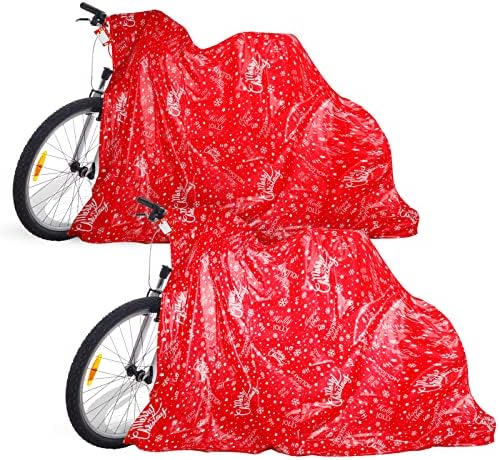 Беџојоли Божиќна Џиновска Торба За Подароци За Велосипеди 2 Пакувајте 60 Х 72 инчи Со Ознаки За Подароци За Торба За Подароци За Празнично Облекување Џамбо Велосипед,