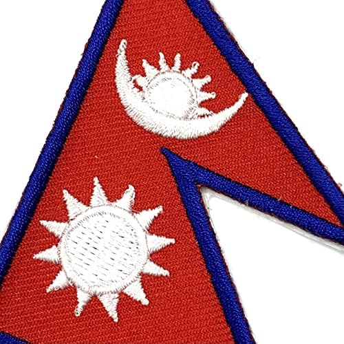 A-One 2 PCS пакет-монтирајте Applique Everest+Nepal Flag Lapel Pin, патриотска лепенка, Landmark Patch, квалитетна метална игла, декоративни