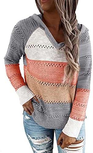 Женски џемпери мода плус големина врвови за жени обични плетени пуловер џемпери Зимски основни џемпер џемпер крпеница V-врат со долги ракави