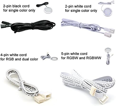 Флексибилни кабли што можат да се прошират за AIBOO LED под комплет за осветлување на кабинетот Црн мозок 1,5M продолжение на жици