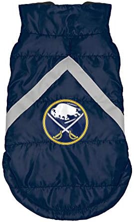 Littlearth Unisex-Adult NHL Buffalo Sabers Pet Puffer Vest, Team Color, Medium