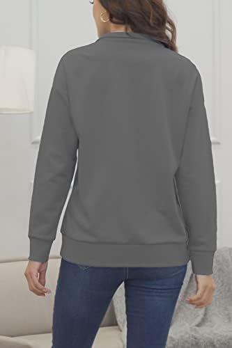 Кингфеен женски четвртина патент пуловер џемпер преголема половина поштенски џемпер тинејџерки паѓаат модна облека долги ракави врвови