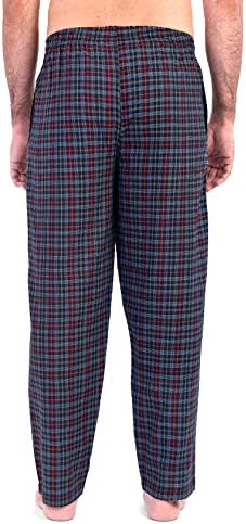 Карирани панталони за пижами за мажи - памучни панталони PJ - ткаени лесни панталони за спиење на лесни салон за мажи
