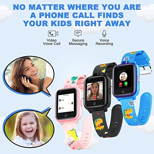 4G GPS Часовници За Деца, Паметни Часовници Детски Мини Мобилен Телефон Со Двојна Камера, Повик, СОС, Живот Водоотпорни Ремени За Цртани
