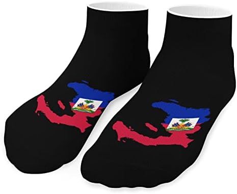 Мапа на Хаитифлаг Смешно трчање чорапи за глуждот атлетски чорапи без шоу за мажите жени