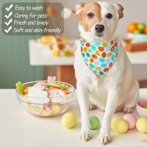 6 пакувања Велигденски кучиња Бандана триаголник Бибс што може да се пеат за миење садови за миленичиња шарена зајаче пролетна велигденска марама за кучиња симпат?