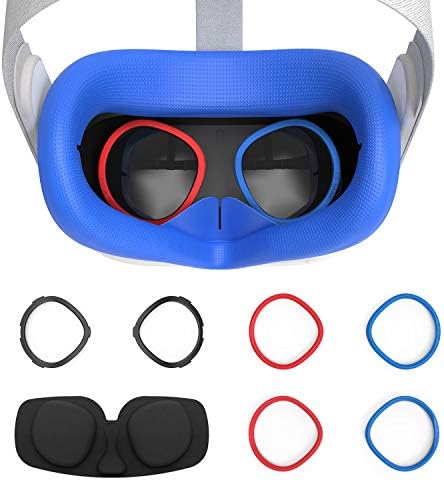 AMVR VR Силиконски Капак за Лице &засилувач; Леќа Анти-Гребење Прстен Заштита Миопија Очила Од Гребење VR Леќа За Oculus Потрагата 2, Водоотпорен Водоотпорен Анти-Валкани З