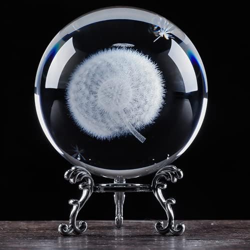Xialon 6cm Креативност Фенгшуи кристал глуварче топка дома украс занаетчиска сфера орнаменти
