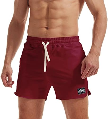 Aimpact машки атлетски шорцеви за бодибилдинг тренингот памук салата за салата со џебови