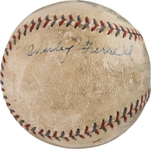 Прекрасна 1932 Година Хајни Мануш Потпиша Официјален Бејзбол ОД Американската Лига Пса Днк - Автограмирани Бејзбол Топки