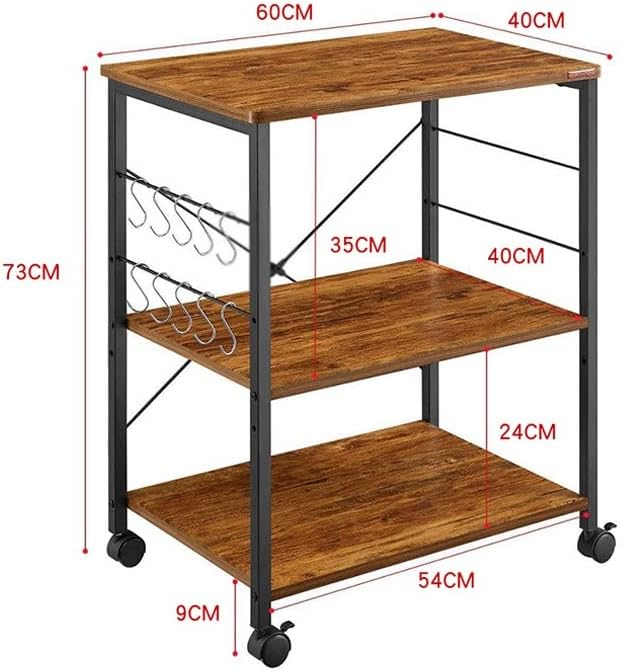 Dingzz 3 ниво кујна за складирање кујна Дома кујна мултифункционална количка за складирање на решетки