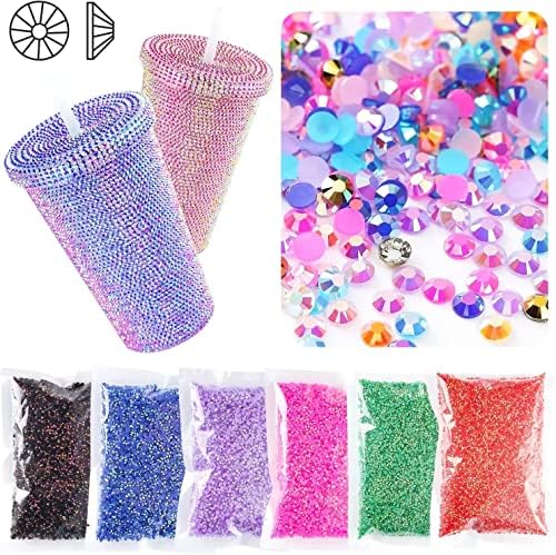 50000pcs rhinestones за занаети, скапоцени камења за нокти Rhinestones Flatback Round AB Crystal Rhinestones, Charms Stones Jelly