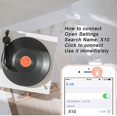 Archuu vinyl Record Player Style Bluetooth звучник, старомоден стил Bluetooth звучник со 3 режими за влез, класичен бел симпатичен изглед