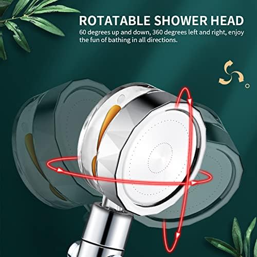 Глави за туширање под висок притисок со рачен, пропелер управувано со турбо наполнета глава за глава за туширање, 360 ° ротирачки