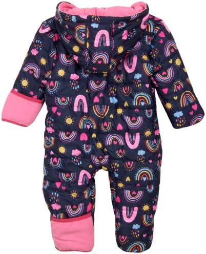 Snowsuit на Wippette Baby Girls Pram Snowsuit - Еднорог руно постави снег -прама