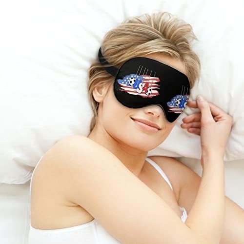 Фудбал И Знаме На САД Маска За Спиење Лесна Маска За Очи Маска За Очи Покријте Ја Со Прилагодлив Ремен За Мажи Жени