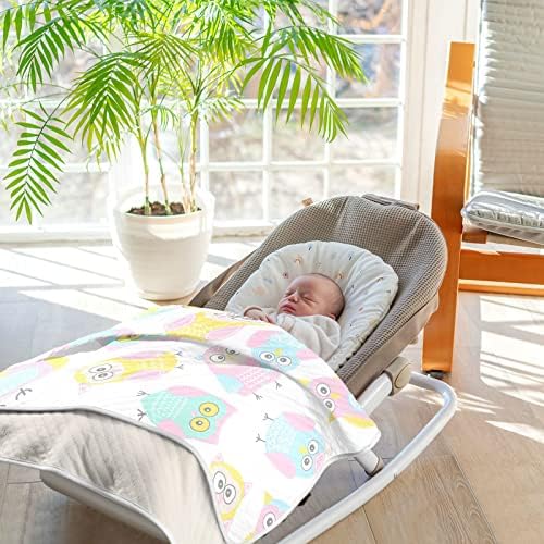 Swaddle Clute Bowls Birds Cotton Contebet за новороденчиња, примање ќебе, лесен меко висино ќебе за креветчето, шетач, расадници за ќебиња,