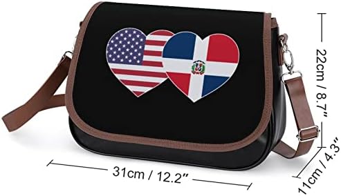 Доминиканско Американско Знаме Кожа Крстот Торба Мала Торба Чанта Мода Фани Пакет Патување Рамо Дневен Пакет За Мажи Жени