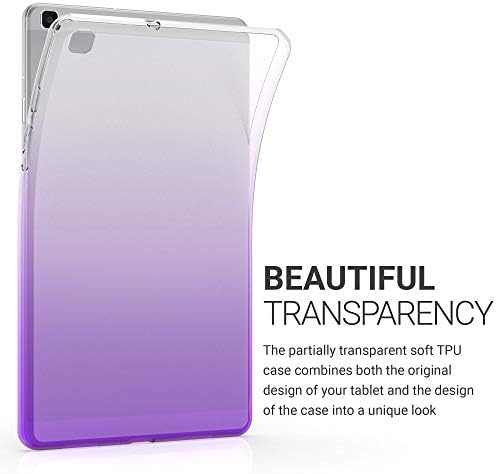 KWMobile TPU Silicone Case компатибилен со Samsung Galaxy Tab A 8.0 - Case Soft Flexible Protective Cover - Bicolor Violet/Transparent