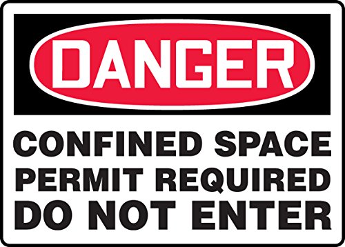 Accuform MCSP122VS лепило винил безбедносен знак, легенда „Ограничена ограничена просторија за дозвола не влегувајте не влегувајте“, 7 должина