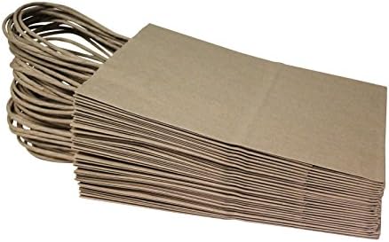 Brown Kraft Tags 8 x4.75 x10 - 100 парчиња - кафеави торби за хартија, 95% по пошта материјали за потрошувачи и овластени FSC