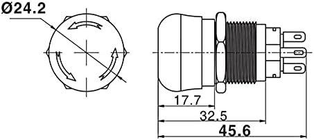 TPUOTI 1PCS 19mm Stopt Pattern Stopth рамен тркалезен метал метал метал за итни случаи прекинувач за копче за заклучување на