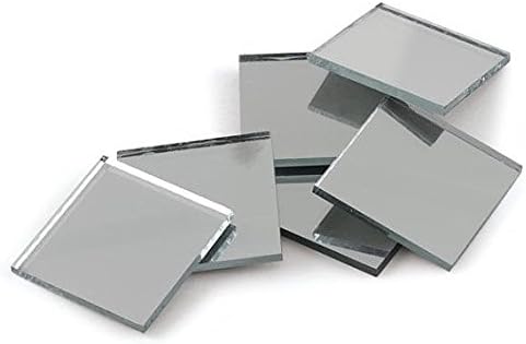 Подобри занаети сребрени обложени плоштади 3 плочки за огледало - може да се користат во многу занаетчиски проекти, украси и мозаици.