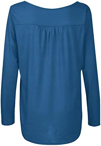 Women'sенски врвови со долги ракави облечени обични блузи лабави V вратите деловни работи на тунични врвови деловни кошули за жени