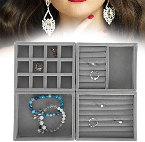 Алемо Хуангксинг - кутија за накит, мулти 慡 ize прегради и ќелии кутија за складирање на накит, уникатен дизајн и моден стил за накит дома