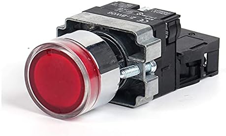 DJDLFA 22мм Моментарна XB2-BW3361 Прекинувач на копчето за тркалезно копче со LED/NEON LIGHT 1NO 24V/AC220V/AC380V