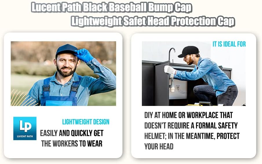 6 пакувања - Lucent Path Blue Baseball Bump Cap Hard Hat Shate Sheatme Caps за мажи и жени