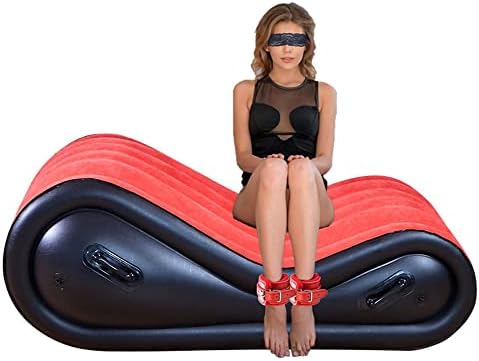 Hotlad надувување софа со комплет за манжетни за BDSM и игра за ропство, мебел за секс игра за двојка подлабока позиција поддршка BDSM игри