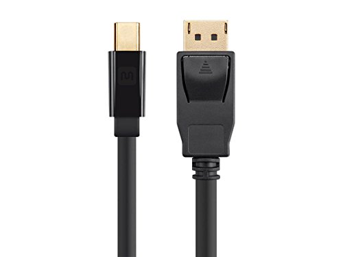 Monoprice Mini Displayport 1.2 To DisplayPort 1.2 кабел - 3 стапки - црна | Поддржува до 4K резолуција и 3Д видео - Изберете серија
