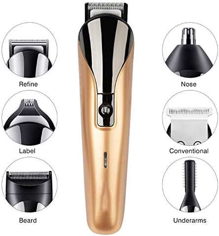 ПРОФЕСИОНАЛНИ Мажи НА XJJZ Електрична Машинка за Коса 6 во 1 Мултифункционална Машина За Сечење Коса На Полнење Тример За Коса За Брада Нос
