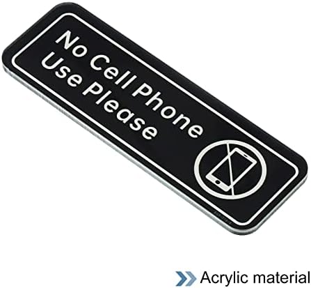 Патикил без употреба на мобилен телефон Ве молиме потпишете, акрилик 6 x2 налепница на wallидови за самостојно лепило за канцелариски