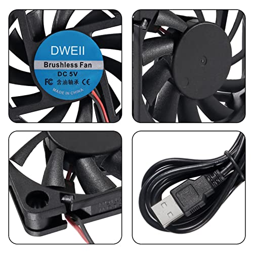 DWEII 4-Pack USB Brushless Вентилаторот за Ладење 60mm x 10мм USB Вентилатор 5V DC Brushless Вентилаторот за Ладење 6010 за Brushless